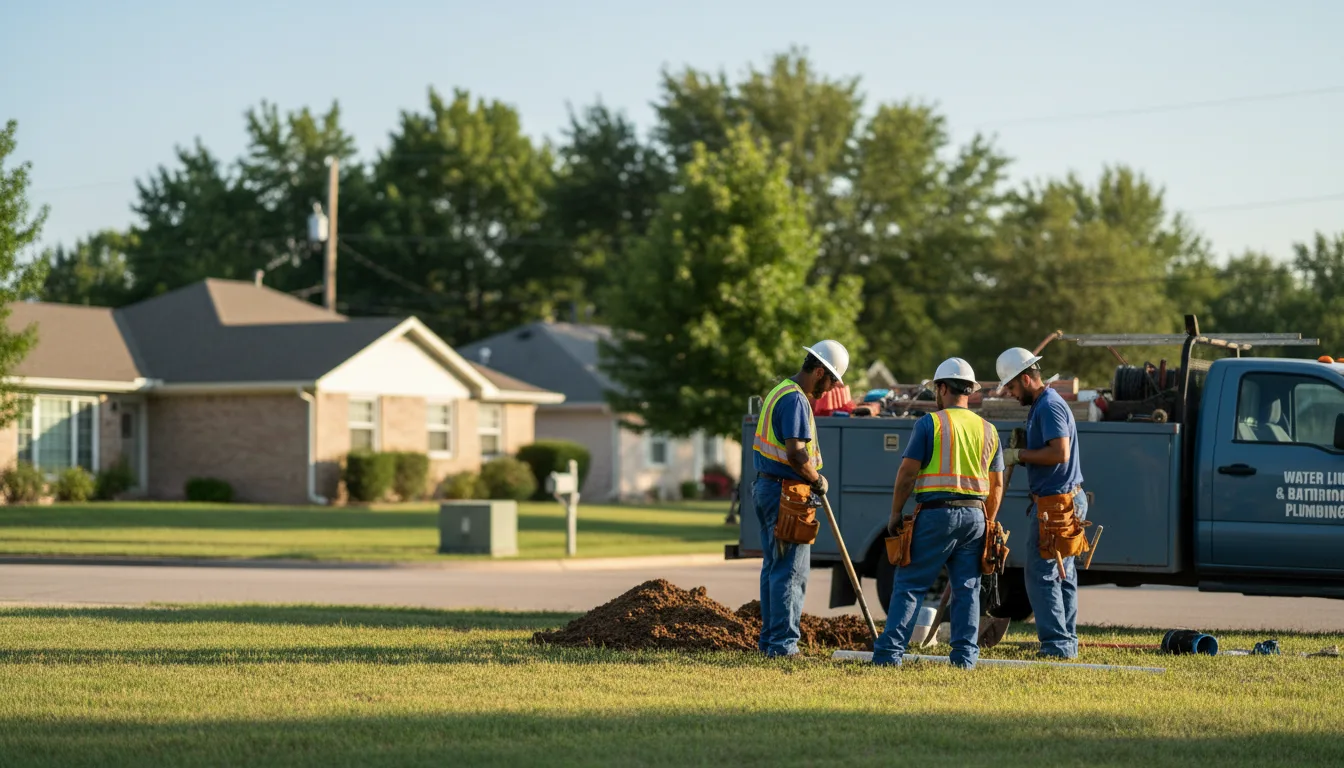 Residential water line and bathroom plumbing service in Rowlett, TX